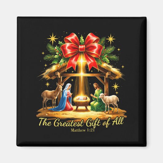 The Greatest Gift Of All Nativity Christian Christ Magnet (Vorne)