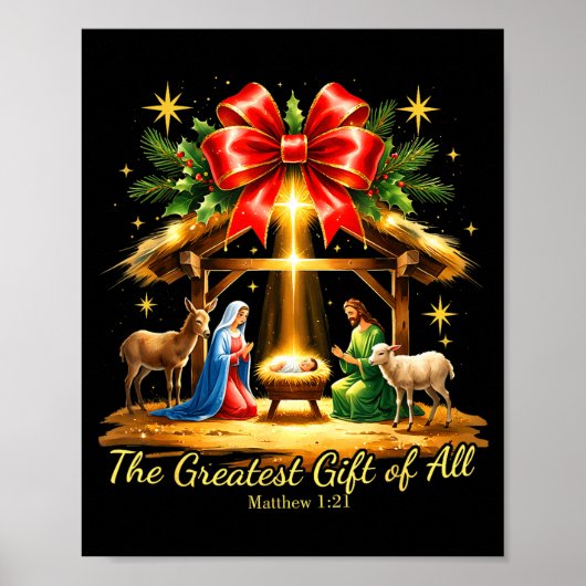 The Greatest Gift Of All Nativity Christian Christ Poster (Vorne)