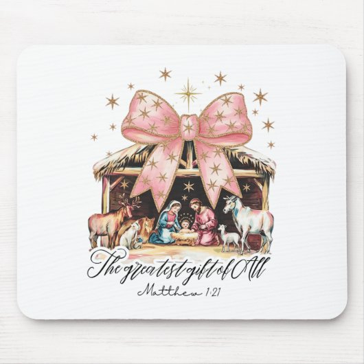 The Greatest Gift Of All Nativity Jesus Christian Mousepad (Vorne)