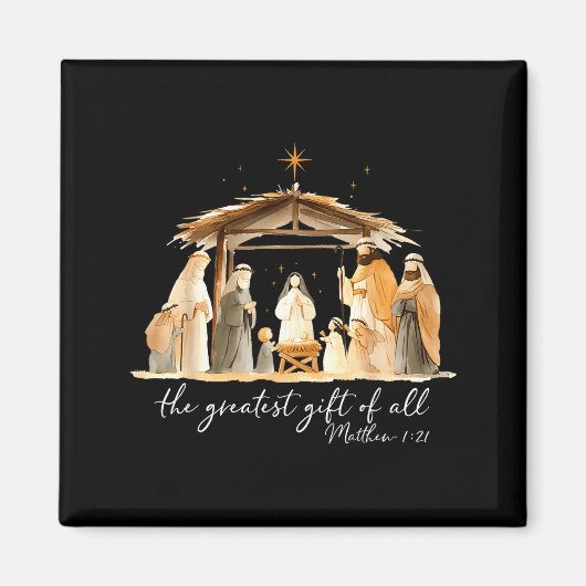 The Greatest Gift Of All Nativity Scene Christian  Magnet (Vorne)