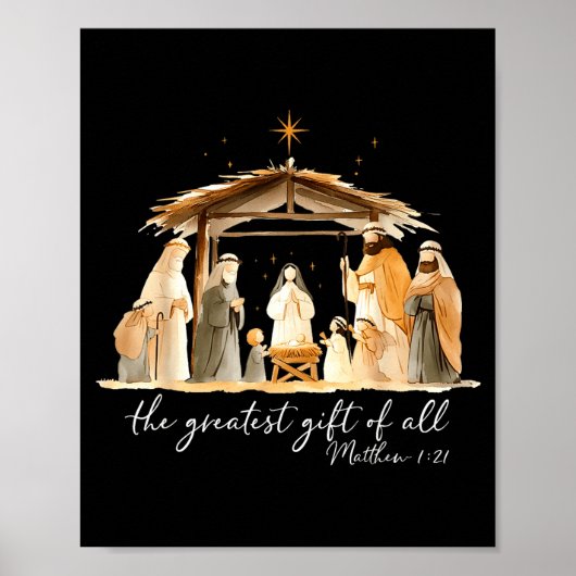 The Greatest Gift Of All Nativity Scene Christian Poster (Vorne)