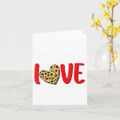 The Greatest Is Love Valentines Day Leopard Heart Karte (Gelbe Blume)