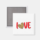 The Greatest Is Love Valentines Day Leopard Heart  Magnet (Vorderseite/Rückseite)