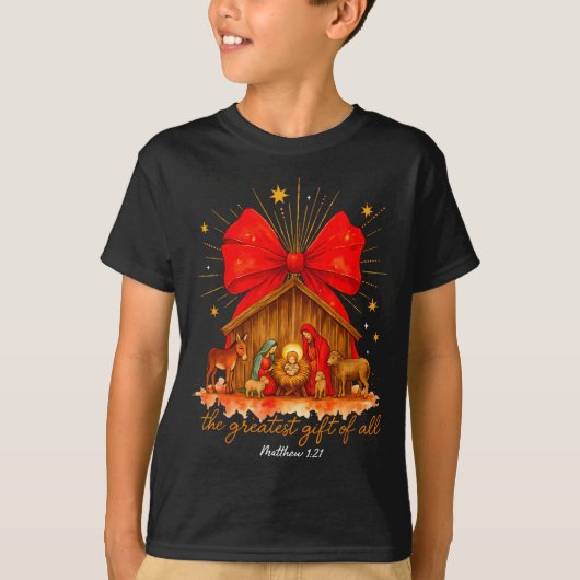 The Greatest Of All Christmas Nativity Scene Jesus T-Shirt (Vorderseite)