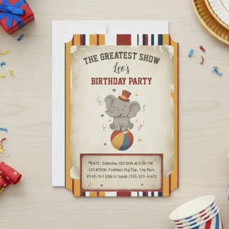 The Greatest Show | 1st Birthday Circus Invitation Einladung