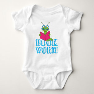 The Green Brilliant Cartoon Bookworm Book Worm Baby Strampler