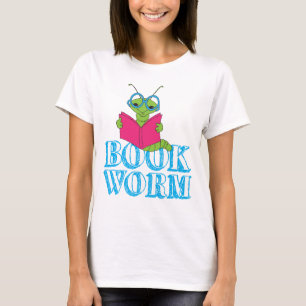 The Green Brilliant Cartoon Bookworm Book Worm T-Shirt