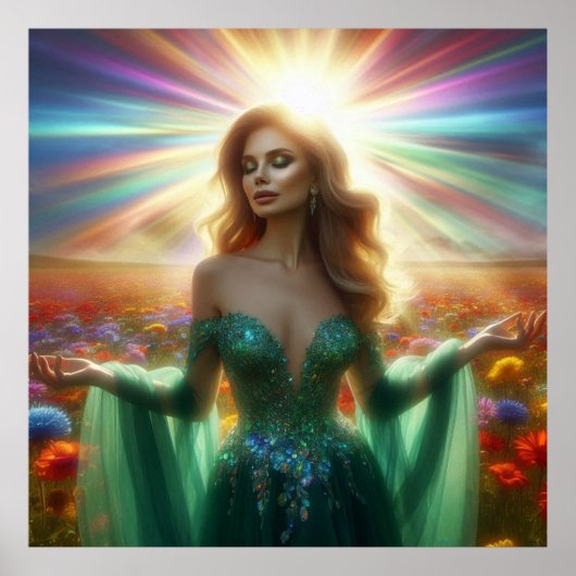 The Green Dress Large 40x40 Wall Poster (Vorne)