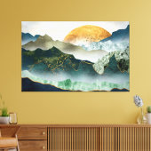 The green golden mountains by sunset leinwanddruck (Insitu (Wohnzimmer))