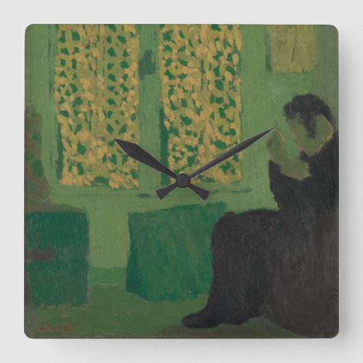 The Green Interior Quadratische Wanduhr (Vorderseite)