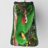 "The Green Orator" Eclectus Parrot Golf Headcover (Rotieren 90)