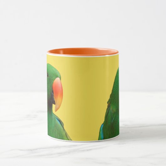"The Green Orator" Eclectus Parrot Tasse (Zentrum)