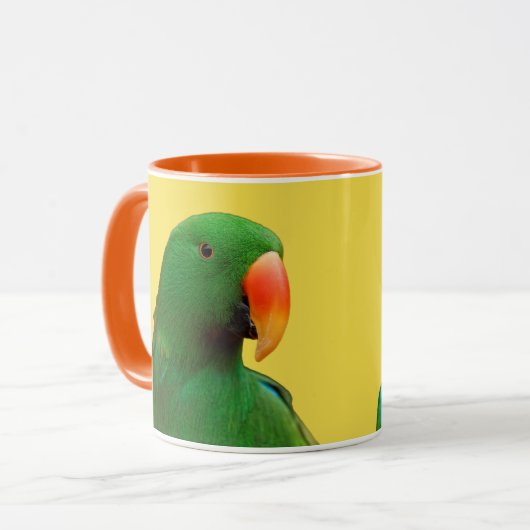 "The Green Orator" Eclectus Parrot Tasse (Vorderseite Links)