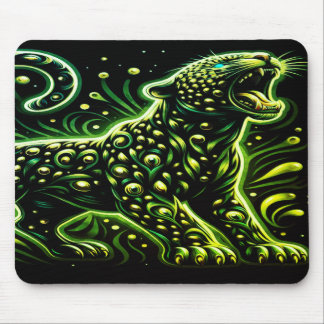 The Green Spotted Leopard On a Thick Laptop Tablet Mousepad