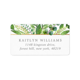 The Greenery & Gold Wedding Collection Adressaufkleber