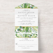 The Greenery & Gold Wedding Collection All-in-One-Einladung (Innenseite)