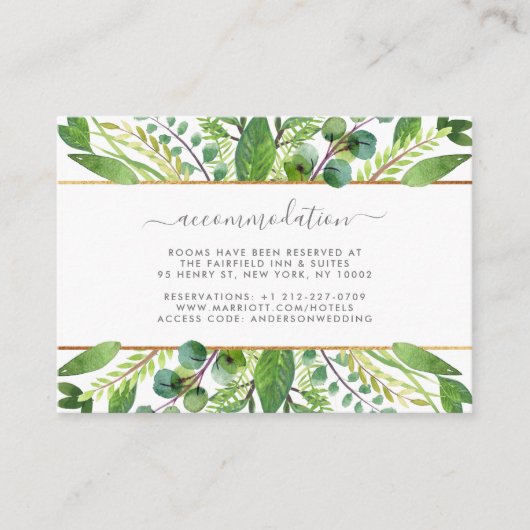 The Greenery & Gold Wedding Collection Begleitkarte (Vorderseite)