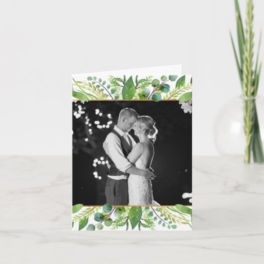 The Greenery & Gold Wedding Collection Dankeskarte (Vorderseite)
