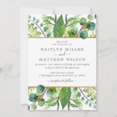 The Greenery & Gold Wedding Collection Einladung (Vorderseite)