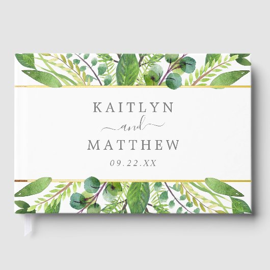 The Greenery & Gold Wedding Collection Gästebuch (Vorderseite)