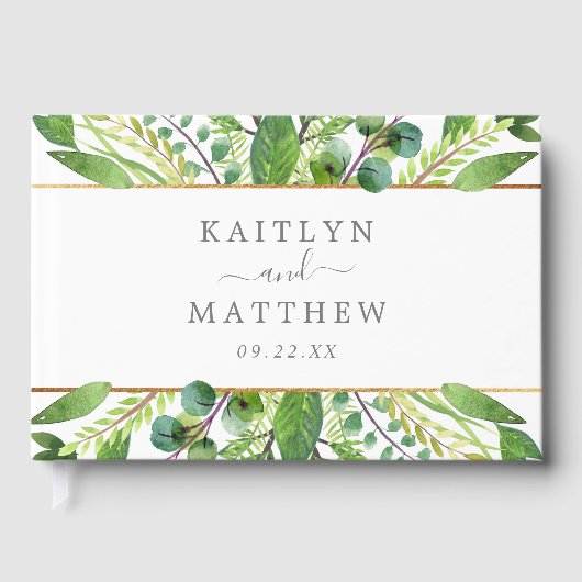 The Greenery & Gold Wedding Collection Gästebuch (Vorderseite)
