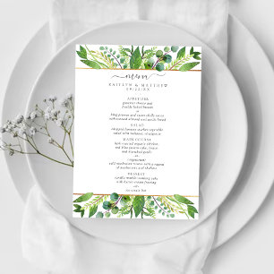 The Greenery & Gold Wedding Collection Menükarte