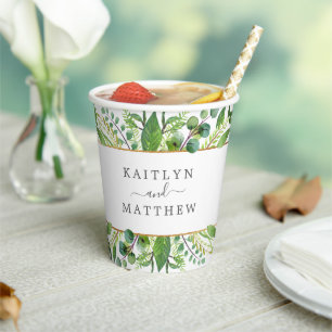 The Greenery & Gold Wedding Collection Pappbecher