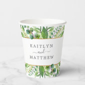 The Greenery & Gold Wedding Collection Pappbecher (Rückseite)