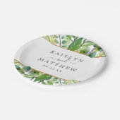 The Greenery & Gold Wedding Collection Pappteller (Schrägansicht)