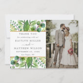 The Greenery & Gold Wedding Collection Photo Dankeskarte (Vorderseite)