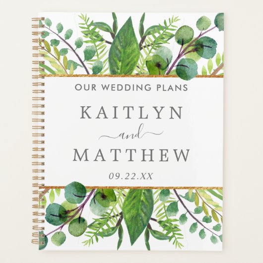 The Greenery & Gold Wedding Collection Planer (Vorderseite)
