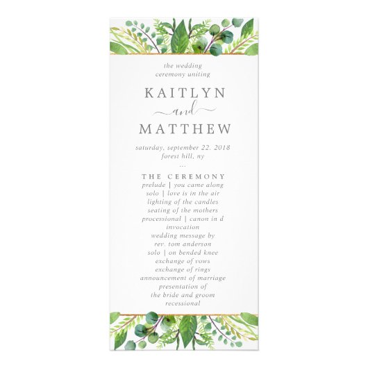 The Greenery & Gold Wedding Collection - Programm (Vorne)