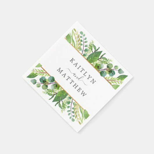 The Greenery & Gold Wedding Collection Serviette (Ecke)