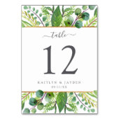The Greenery & Gold Wedding Collection Tischnummer (Vorderseite)