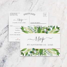 The Greenery & Gold Wedding Collection UAWG Real Folie Einladungspostkarte