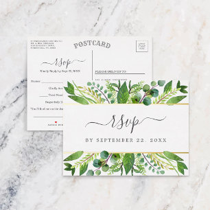The Greenery & Gold Wedding Collection UAWG Real Folie Einladungspostkarte