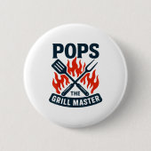 The Grill Master Bbq Father's Day Grandpa Grilling Button (Vorderseite)