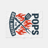 The Grill Master Bbq Father's Day Grandpa Grilling Fleecedecke (Vorderseite (Horizontal))