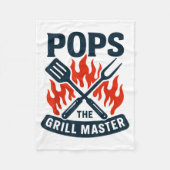 The Grill Master Bbq Father's Day Grandpa Grilling Fleecedecke (Vorderseite)