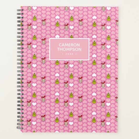 The Grinch & Cindy-Lou Pink Heart Pattern Planer (Vorderseite)