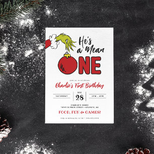 The Grinch He's a Mean One 1st Birthday