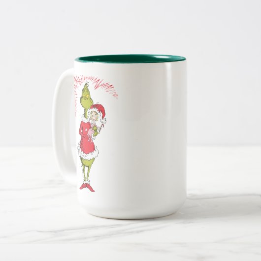 The Grinch Holds Cindy Lou Who Zweifarbige Tasse (Vorderseite Links)