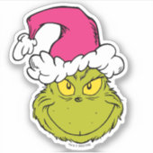 The Grinch in Pink Santa Hat Aufkleber (Vorderseite)