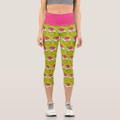 The Grinch in Pink Santa Hat Capri Leggings (Vorderseite)