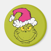 The Grinch in Pink Santa Hat Magnet (Vorne)