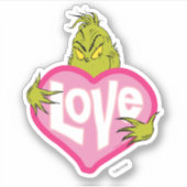 The Grinch | Love Pink Heart Aufkleber (Vorderseite)