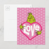 The Grinch | Love Pink Heart Postkarte (Vorne/Hinten)