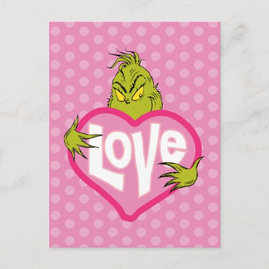 The Grinch | Love Pink Heart Postkarte (Vorderseite)