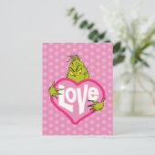 The Grinch | Love Pink Heart Postkarte (Stehend Vorderseite)