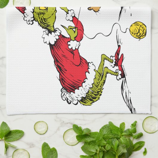 The Grinch Prepares Max the Reindeer Geschirrtuch (Gefaltet)